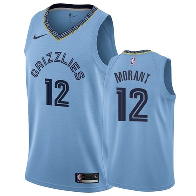 Men's Memphis Grizzlies #12 Ja Morant Light Blue Stitched Jersey